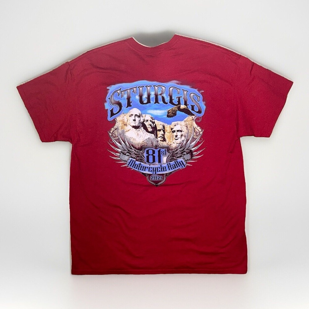 Sturgis Red TShirt 81st Anniversary Motorcycle Rally 2021 Size XL